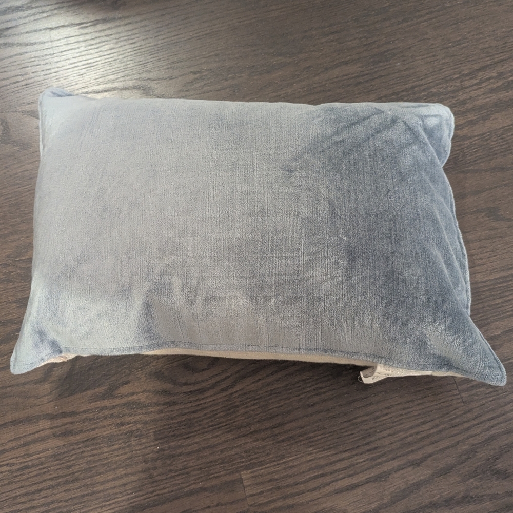 Good Condition Slate Blue Velvet Texture Pillow